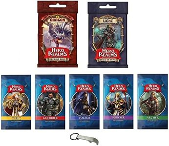 7 Hero Realms Version in French Light + Dragon + Bow + Wizard + Warrior + Thief + Clerc + Bottle Opener Blumie