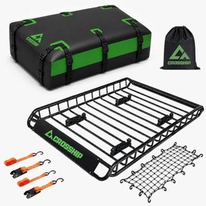 CROSSHIP 49"x36" Roof Rack Basket with Waterproof Luggage Bag