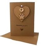 Handmade Loss of Dog Condolence/Sympathy Card - Dogs Leave Pawprints on our Hearts - With Hanging Heart to Keep