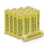 BAOBIAN AA 600mAh 1.2v NICD Rechargeable Battery for Outdoor Solar Lights,Garden Lights, Remotes, Mice Yellow (20 PCS)