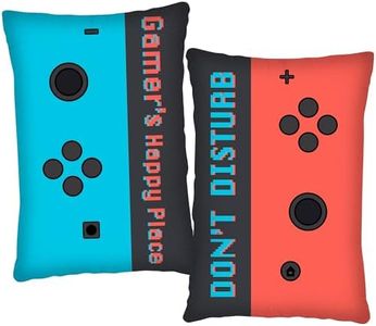 Gamer Gifts for Teenage Boys, Gaming Room Decor, Easter Basket Stuffers for Teens, Gaming Gifts for Men Dad, Gamer Birthday Gifts for Son Kids Boys, A Set of 2 Throw Pillow Cases-Red & Blue