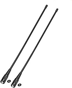 Bingfu Dual Band VHF UHF 136-174MHz 400-470MHz Ham Radio Antenna 2-Pack Walkie Talkie Flexible Whip Antenna SMA Female for Kenwood Wouxun Baofeng Radios BF-F8HP UV-5R UV-82 BF-888S Two Way Radio