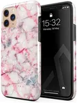 BURGA Phone Case Compatible with iPhone 11 PRO MAX - Hybrid 2-Layer Hard Shell + Silicone Protective Case -Raspberry Jam Pink Candy Marble - Scratch-Resistant Shockproof Cover