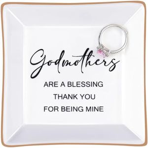 Titanape Godmother Gifts Trinket Dish - Godmother Are a Blessing, Thank You for Being Mine, Mother’ s Day Christmas Birthday Baptism Appreciation Gifts for Godmother, Godmother Proposal Gifts