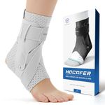 Hocafer Ankle Brace for Women & Men - Ankle Support Sprained Ankle Brace for Achilles,Tendon,Sprain,Injury Recovery,Ankle Support Brace for Running, Basketball, Football (Grey,L,Right)