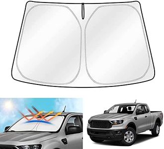 X-CAR Custom Fit Windshield Sun Shade Compatible with Ford Ranger 2011-2022 WindScreen Shade Foldable Sun Visor Protector Blocks UV Rays Keep Your Car Cooler