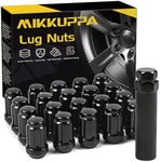 MIKKUPPA 20PCS M12x1.5 Black Lug Nuts - Spline Lug Nuts Replacement for 2006-2022 Honda Civic, 1998-2022 Honda Accord, 2006-2022 Hyundai Elantra, 2005-2022 Hyundai Sonata Aftermarket Wheel Lug Nut