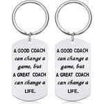 2 Packs Thank You Coach Keychain Gift for Men Women Football Basketball Baseball Swimming Soccer Key Chain Birthday Teachers Appreciation Gift Keyring Jewelry with Gift Box