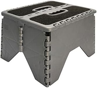 Camco 43635 Plastic Folding Step Stool with Non-Skid - Silver