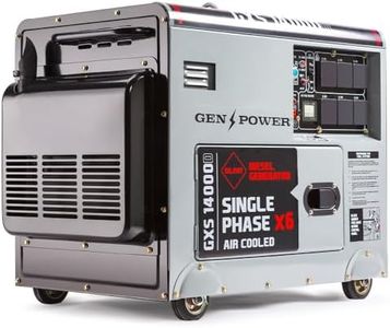 Genpower 8.4kW Peak 6kW Rated Commercial Diesel Generator, Electric Key Start, 6 x 15A, Single Phase