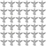 Honbay 60PCS Antique Silver Angel Pendants Guardian Angel Charms Alloy Religious Charms Pendant Cute Tiny Pendants Bead Charms for Keychains Earrings Bracelets Necklaces Jewelry Making and DIY Crafts