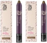 Style Edit Root Touch Up Stick for Light Brown and Gray Hair Coverage, Temporary Hair Color with Premium Shading Sponge Pen, Hair Makeup Cover Up, 0.11 oz 2 Pack