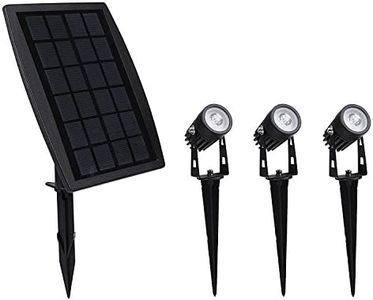 Findyouled Solar Garden Lights Outdoor Waterproof Solar Powered 3 x LED Spotlights for Backyard Driveway Patio Lawn (Warm White)