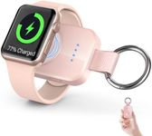 i.VALUX Portable Wireless Charger Compatible with Apple Watch Series 10,9,8,7,6,5,4,3,2,SE,Ultra,Mini 1000mAh iWatch Smart Keychain Power Bank,41/45/44/42/40/38/49mm Travel Charger Gift(Pink)