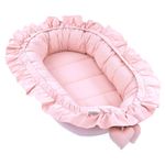 Babynest cocoon newborn 90 x 50 cm - cuddle nest for newborns Handmade cuddly baby nest bed made of velvet Dirty Pink