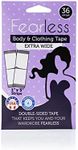 Fearless Tape - Double Sided Extra Wide Tape for Fashion, Clothing and Body (36 Strip Pack) | Transparent Clear Color for All Skin Shades