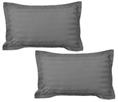 Kuber Industries Lining Design Cotton Pillow Cover- 18x28 Inch, Set of 2 (Grey)-HS43KUBMART26754, Standard