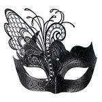 Qavctw Masquerade Half Face Mask Metal Mystery Men Women Halloween Ball Mask Laser Cut Metal Venetian Mask Mardi Gras Mask