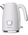 Electric Tea Kettles 1500W for Boiling Water, Longdeem Retro 1.7L Stainless Steel Hot Water Boiler with Automatic Shut Off & Boil-Dry Protection, BPA Free, White