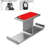 APPHOME Headphone Hanger Stand Under Desk Hook Aluminum Stick-On Adhesive Dual Headsets Holder Mount PC Gaming Accessories for All Headphones