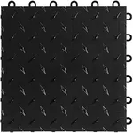 Speedway Diamond Interlocking Garage Floor Tiles 12 x 12-Inch, Black, 50 Piece Set