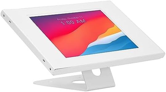 Mount-It! Anti-Theft Tablet Kiosk, Locking Tablet Enclosure with Counter Top and Wall Mount Base, Universal Enclosure for iPads Gen 7, 8, 9 and 10, iPad Pro, iPad Air, White