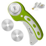 Amogto 45mm Rotary Cutter Rotary Hobbing, Fabric Cutter Quilting Rotary Cutter with SafetyLoop for Crafting Sewing Quilting ProfessionalSKS7 45mm Fabric Cutter Set,