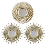 BONNYCO Wall Mirrors Pack of 3 Gold Mirrors for Living Room, Home Decor & Bedroom | Round Mirrors for Hanging and Wall Decor | Small Mirrors & Shabby Chic Home Accessories | Gifts for Women & Mums