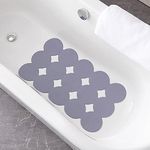 Webos Patented Non Slip Bathtub Mat Shower Mat Bath Mat Tub Mats with Strong Suction Cups Soft Natural Rubber Bath Mat for Inside The tub (Circle-Grey, 28x16 inch)