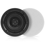 Pyle Ceiling and Wall Mount Speaker -5.25” Dual 2-Way Audio Stereo Sound Subwoofer Sound with Tweeter, 300 Watts, In-Wall & In-Ceiling Flush Mount for Home Surround System -1 Pair -Pyle PWRC53 (White)