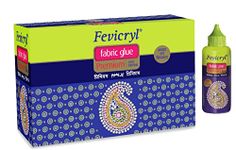 JP Arts & Crafts Fevicryl Fabric Glue for Gems Acrylic Rhinestones Clothes Shoes Adhesive Bonds Machine Washable, 80ml No Stitch 80ML for Lace Ribbon Applique UK