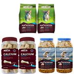 Meat Up Kitten(1-12 months) Dry Cat Food, Ocean Fish, 1.2kg (Buy 1 Get 1 Free) & Chicken Flavour Real Chicken Biscuit, 1kg & Calcium Bone Jar, Dog Supplement Treats -240g, 30 Pieces (Buy 1 Get 1 Free)