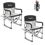 KingCamp Directors Chair Folding Camping Chairs for Adults with Side Table 23in Wide Seat for Garden Picnic Outdoor Supports up to 300LBS