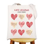 JNIAP Singer Lyrics Life Lessons Tote Bag Singer Fans Gifts Song Lyrics Inspired Shoulder Bag Singer Merchandise, Life Lessons, Large