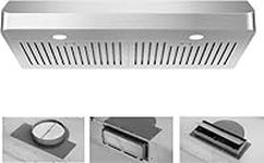 EVERKITCH 30 Inch Under Cabinet Range Hood Kitchen Vent Hood,Built in Range Hood for Ducted in Stainless Steel, with Permanent Stainless Steel Filters