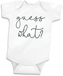 Bump and Beyond Designs Baby-Boys Surprise Pregnancy Announcement to Family Guess What Leotard White, 0-3 Months