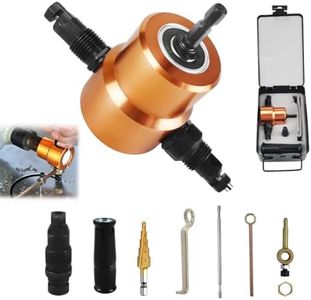 7 Piezas Cortadora de Chapa para Taladro Kit, Ajustables de 360 Grados Tijeras de Chapa Eléctrica Nibbler, Doble Cabezal Cortador de Hojas de Accesorio de Taladro de Metal Nibbler, para Corte