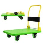 Uholan Carry Platform Trucks Plastic Thick Plate Foldable Trolley Load 440lbs/880lbs Green Transportation Moving (880lbs)