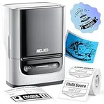 Nelko PM220 Bluetooth Thermal Label Printer, Portable Label Maker Machine for iOS & Android Phone, Label Maker for Clothing, Jewellery, Retail, Address, Barcode, Home, with 1 Roll 40x30mm Label（White）