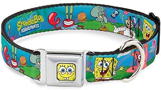 Buckle-Down Seatbelt Buckle Dog Collar - Spongebob and Friends/Logo - 1.5" Wide - Fits 18-32" Neck - Large