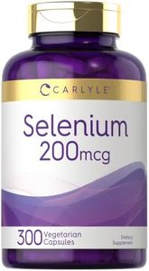 Carlyle Yeast Free Selenium Supplement | 200mcg 300 Capsules Vegetarian, Non-GMO, and Gluten Formula L-Selenomethionine Value Size