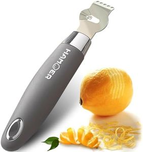 HAMOER Lemon Citrus Zester Tool Cheese Grater for kitchenaid-Multipurpose grooved channel knife scraper,Stainless steel blade and ergonomically designed curved handle