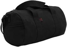 Rothco Canvas Shoulder Duffle Bag Duffel Gym Bag for Men Women Sports Duffel Bag, Black, 19 Inches