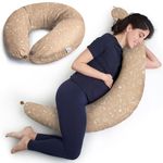 Niimo XXL Pregnancy Pillow & Nursing Pillow - 2022 Double Platinum Winner, 100% Cotton Maternity Pillow Cover, Washable Breast Feeding Pillow Baby Feeding Pillow, Body Pillow Pregnancy Gifts