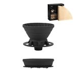 Vandroop Collapsible Pour Over Coffee Dripper, Silicone Reusable Pour Over Coffee Maker for Camping, Travel, Home&Office, Single Clever Coffee Dripper With 100 V60 Filter Paper #01(1-2 Cup)