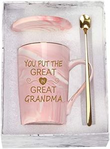 You Put The Great In Great Grandma Mug Great Grandma Gifts Mug Birthday Mothers Day Gifts for Grandma from Grandkids Granddaughter Grandson Grandchildren Gifts Grandma Coffee Mug 14 Ounce Pink