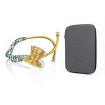 MDF Mermaid/Gold ProCardial Cardiology Stethoscope, Lightweight Titanium, MDF797TMMK + MDF Stethoscope Hard Travel Carrying Case with Mesh Pocket, Medium Size (MDFSCM12)