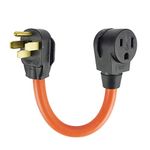 1.5FT NEMA 14-50P to 6-50R Welder Adapter Cord, Heavy Duty 50Amp 250V SJTW 6AWG*3C Generator or RV Converter, The Cable UL Certification,Orange