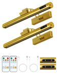 OUTON 2Pack Rechargeable Picture Light with Remote & Touch, Magnetic Battery Operated Art Light, 3-Color Dimmable, 4000mAh, Timer, Power Indicator, Wireless for Wall Paintings, Mirrors, Gallery – Gold