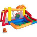 Baralir 6 in 1 Inflatable Bounce House with Slide and Ball Pit for Kids, Trampoline, Climbing, Soccer Goal and Basketball Slam Dunk Hoop All in One - with Blower